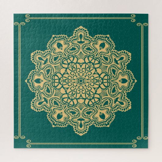 Retro Boho Chic Bohemian Hippie Rosette Mandala Legpuzzel (Verticaal)
