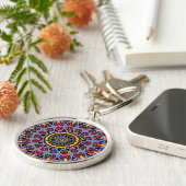 Retro Boho Chic Bohemian Hippie Rosette Mandala Sleutelhanger (Zijkant)