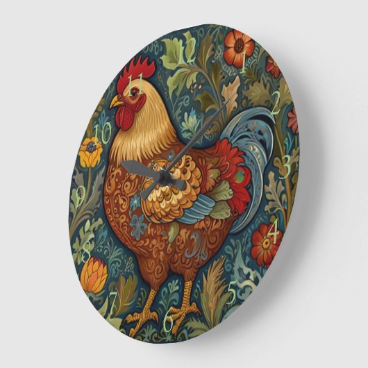 Retro boho chic country kip grote klok (Hoek)