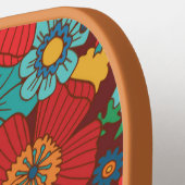 Retro Boho Chic Floral Pattern Aangepaste tekstual Pickleball Paddle (Links Detail)