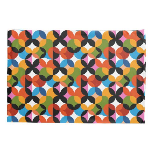 RETRO BOHO Chic Pattern Vibrant Mid Century Modern Kussensloop (Achterkant)