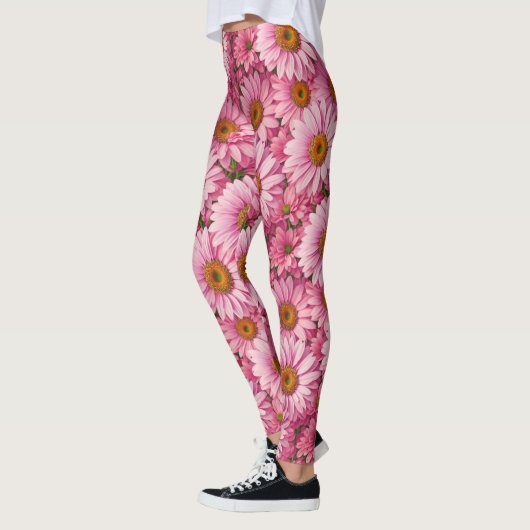 Retro boho chic roze bloemen patroon leggings (Links)