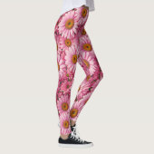 Retro boho chic roze bloemen patroon leggings (Rechts)