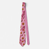 Retro boho chic roze bloemen patroon stropdas (Voorkant)