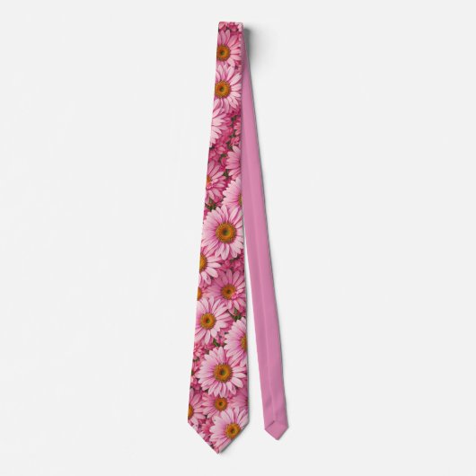 Retro boho chic roze bloemen patroon stropdas (Voorkant)