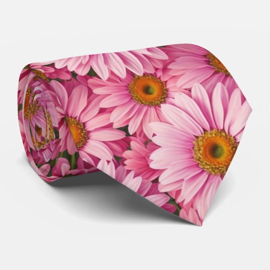 Retro boho chic roze bloemen patroon stropdas (Opgerold)