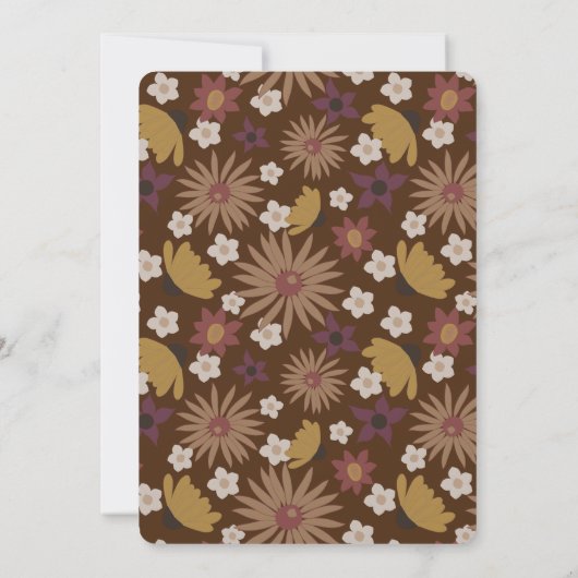 Retro Boho Chocolade Bruin 50 & Fabulous Verjaarda Kaart (Achterkant)