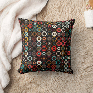 Retro Boho Circles Sierkussen – Levendige stijl!