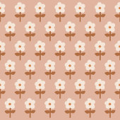 Retro Boho Curtain Brown Green Floral Vibes Douchegordijn