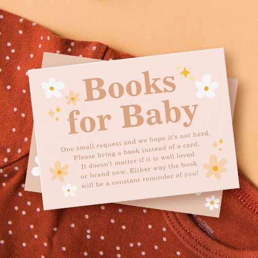 Retro Boho Daisy Boeken voor Baby Informatiekaartje