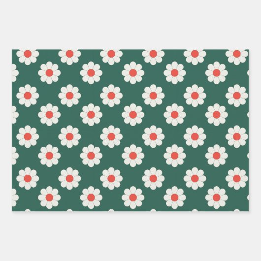Retro Boho Daisy Holiday Gift Inpakpapier Vel (Voorkant 2)