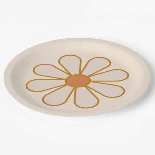 Retro Boho  Daisy Papieren Bordje (Gekanteld)