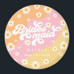 Retro Boho Daisy Persoonlijke Bridesmaid Gift Magneet<br><div class="desc">Retro Boho Daisy Persoonlijke Bridesmaid Gift magnet</div>