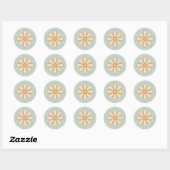 Retro Boho Daisy Ronde Sticker (Vel)