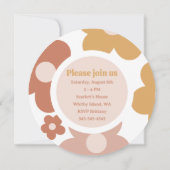 Retro Boho Daisy Verjaardag Meisje Ronde Kaart (Achterkant)