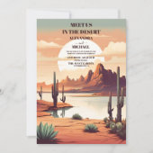 Retro Boho Desert Mountain Bruiloft Kaart (Voorkant)