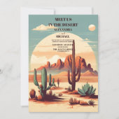 Retro Boho Desert Mountain Bruiloft Kaart (Voorkant)