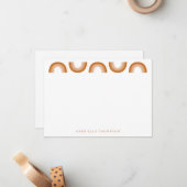 Retro Boho Desert Rainbow Terracotta Gepersonalise Notitiekaartje (Voorkant / Achterkant in situ)