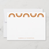 Retro Boho Desert Rainbow Terracotta Gepersonalise Notitiekaartje (Voorkant)