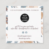 Retro boho earthy floral order bedankt vierkante visitekaartje (Achterkant)