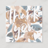 Retro boho earthy floral order bedankt vierkante visitekaartje (Voorkant)