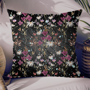 Retro Boho Elegante Wildbloemen Kussen