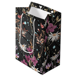 Retro Boho Elegante Wildbloemen Medium Cadeauzakje