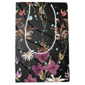 Retro Boho Elegante Wildbloemen Medium Cadeauzakje (Voorkant)