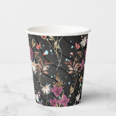 Retro Boho Elegante Wildbloemen Papieren Bekers (Achterkant)