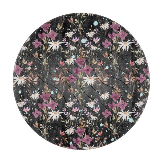 Retro Boho Elegante Wildbloemen Snijplank (Voorkant)