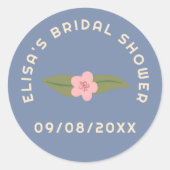 Retro Boho Feest Bloemige Aangepaste Bruidsdouche Ronde Sticker (Voorkant)