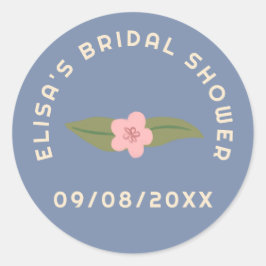 Retro Boho Feest Bloemige Aangepaste Bruidsdouche Ronde Sticker