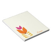 Retro Boho Floral Abstract Minimalist Gepersonalis Notitieblok (Schuin)