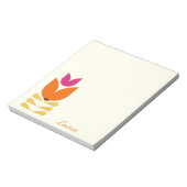 Retro Boho Floral Abstract Minimalist Gepersonalis Notitieblok (Linkerzijde)