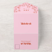 Retro Boho Floral Alles In Een Bruiloft Uitnodigin All In One Uitnodiging (Buitenkant)