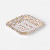 Retro Boho Floral Baby shower Genderneutraal Papieren Bordje (Gebogen)