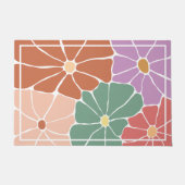 Retro Boho Floral  Deurmat (Voorkant)