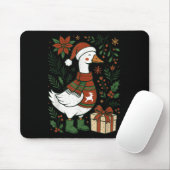 Retro Boho Floral Funny Xmas Silly Goose Lover Chr Muismat (Met muis)