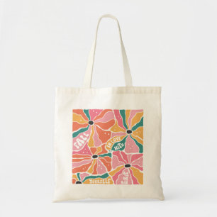 Retro Boho Floral Herfst Verliefd Tote Bag