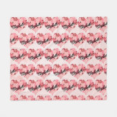 Retro Boho Floral I Hartnaam kalligrafie tekst Fleece Deken (Voorkant (Horizontaal))