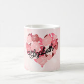 Retro Boho Floral I Hartnaam kalligrafie tekst Koffiemok (Center)