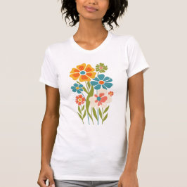 Retro Boho Floral Illustration  T-shirt