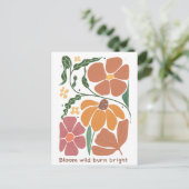 Retro Boho Floral Inspiratie Quote Briefkaart (Staand voorkant)