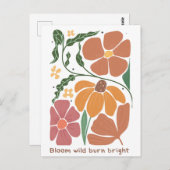 Retro Boho Floral Inspiratie Quote Briefkaart (Voorkant / Achterkant)