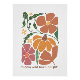 Retro Boho Floral Inspiratie Quote Perfect Poster