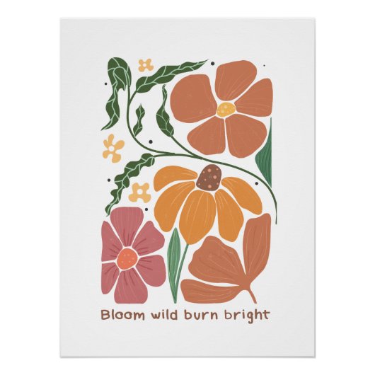 Retro Boho Floral Inspiratie Quote Perfect Poster (Voorkant)
