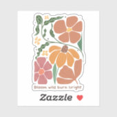 Retro Boho Floral Inspiratie Quote Sticker (Vel)