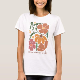 Retro Boho Floral Inspiratie Quote T-shirt