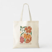 Retro Boho Floral Inspiratie Quote Tote Bag (Achterkant)