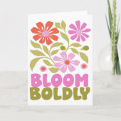 Retro Boho Floral Inspirerend Quote Blank Inside Kaart (Voorkant)